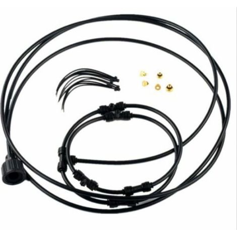 Système de brumisation pour ventilateur extérieur - Refroidissement par brouillard avec 4 buses en cuivre et anneau de pulvérisation 22in - (1/4)