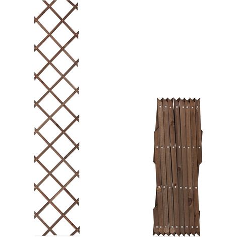 Set di 3 tutori estensibili per piante rampicanti giardino 70 x 15 x 3 cm in legno di abete marrone 130015287