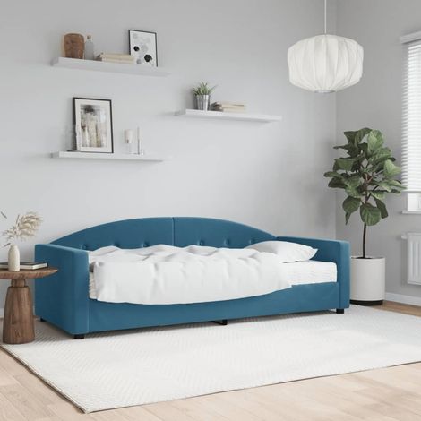 Lit de jour avec matelas-Canapé-lit bleu 80x200 cm velours 457578 (1/5)