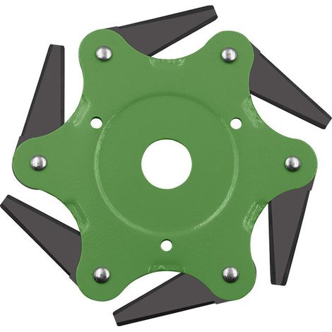 Tête de coupe, tondeuse à gazon 6 dents, outil de tonte, verte (1/2)