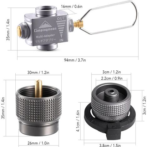 Économiseur de gaz Plus avec adaptateurs pour réchauds de camping, ustensiles de cuisine, adaptateur de bouteille de gaz, accessoires pour réchauds portables (1/5)