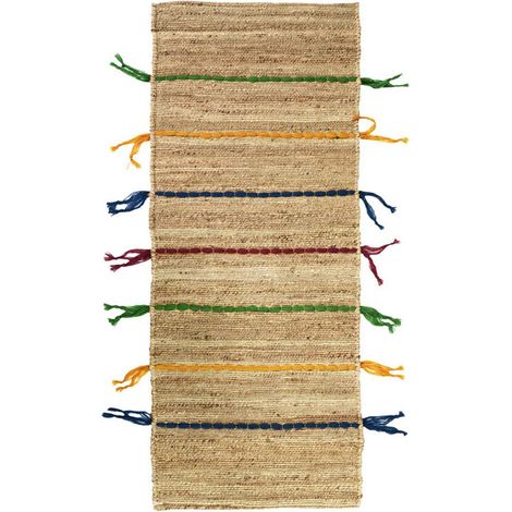 COLOR JUTE - Tapis en jute avec tresses en laine multicolores 50x150 (1/10)