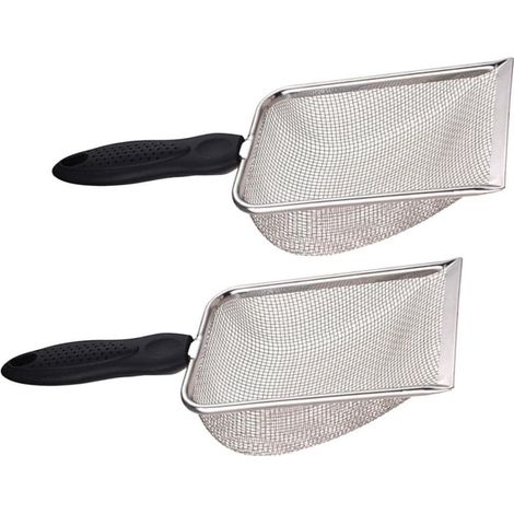 Lot de 2 pelles plage en filet pour ramasser les coquillages pelle filtrante à sable passoire seau piscine d été (1/5)