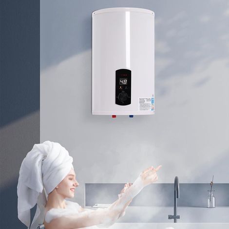 Réservoir en acier émaillé de chauffage de réservoir D'eau chaude de 30L 2000W 77-167 ° F chaudière à eau chaude avec protection contre les fuites,douche à main, robinet (1/5)
