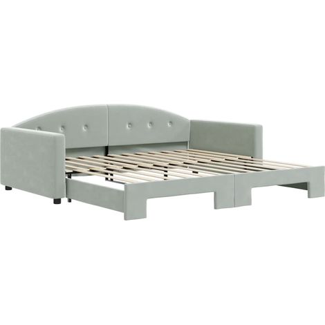 Maison Exclusive - Tagesbett Ausziehbar Hellgrau 100x200 cm Samt