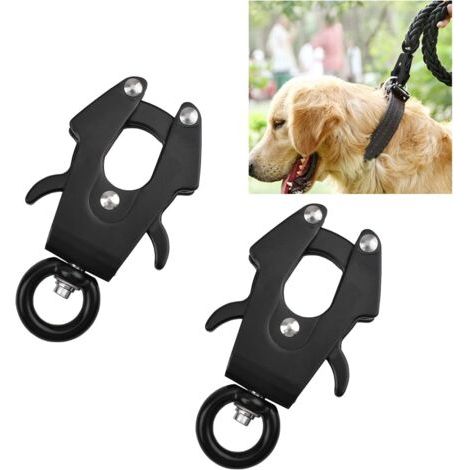 BUNTHAUS Lot de 2 clips grenouille en aluminium, boucle à dégagement rapide, résistante à la rouille, clip pivotant 360° pour laisse chien (1/5)