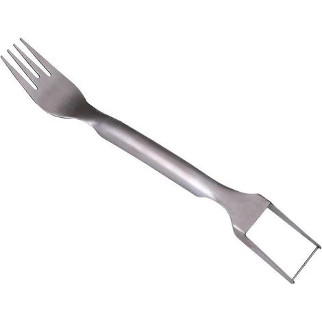 Fourchette à pastèque en acier inoxydable, outil pour couper la pastèque en dés, ustensile de cuisine (argenté) (1 pièce) (1/5)
