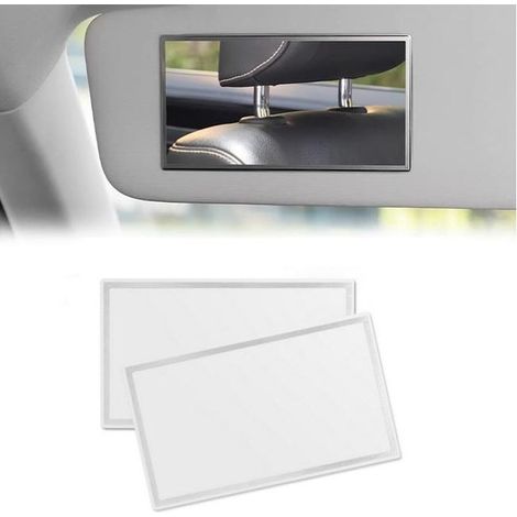 Miroir de maquillage, miroir de maquillage pour pare-soleil, miroir de maquillage pour voiture, 2 pièces (15 x 8 cm) (1/4)