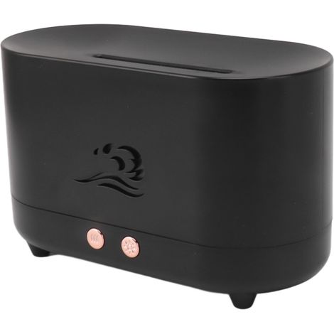 Diffuseur d'huiles essentielles à flamme simulée, noir, 225 ml, 35 dB, USB, pour cafés et maisons. (1/5)
