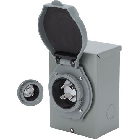 Boîtier d'entrée d'alimentation pour générateur RV 30A, interface à 4 conducteurs, étanche aux intempéries et antirouille, composants pour camping-car (1/5)
