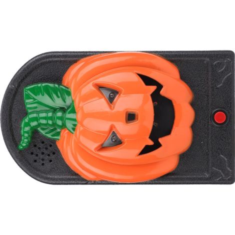 Sonnette d'Halloween avec effets lumineux et sonores, accessoire décoratif en forme de citrouille pour bar, maison hantée, escape game. (1/5)