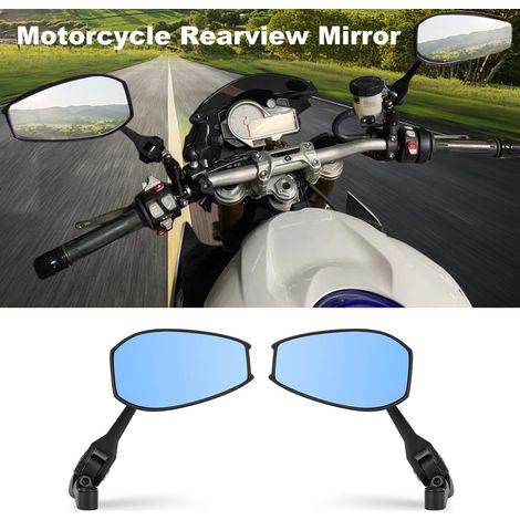 Paire de rétroviseurs moto universels avec socle voiture électrique aluminium Anti-éblouissement inversion. (1/5)