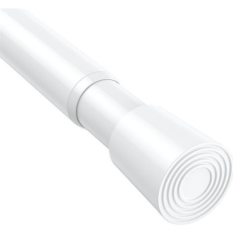Tringle à rideaux extensible sans perçage 1 pièce Métal blanc, diamètre 22 mm Réglable de 75 à 120 cm, supporte jusqu'à 4 kg Salon (1/5)