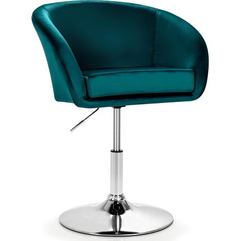 COSTWAY Sgabelli da Bar Girevole in Velluto, Sgabelli Cucina Moderni Design Alte con Schienale, Sedia Rotondo Regolabile in Altezza, con Braccioli, per Cucina Ufficio Bar (Verde) (1/5)
