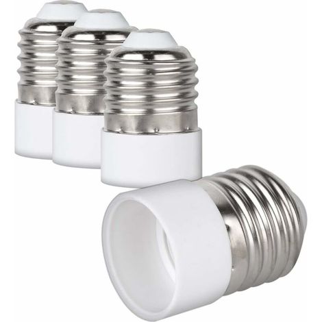4x adaptateur de douille - Convertisseur de douilles E27 vers E14 - Adaptateur de support de lampe culot E14 pour ampoule LED halogène