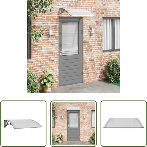 Polycarbonat - Türvordach Grau und Transparent 80x75 cm Polycarbonat (1/5)