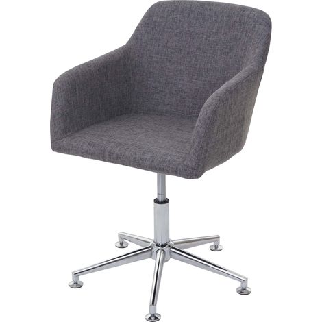 [NEUWERTIG] Esszimmerstuhl HHG-834, Drehstuhl Loungesessel, höhenverstellbar Textil, grau