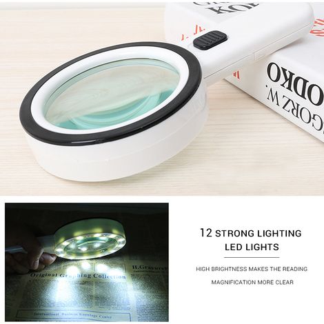 Loupe de poche à double lentille puissante 30x avec éclairage LED (1/5)