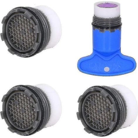 Aérateur de robinet M18,5, lot de 3, filetage extérieur, insert pour robinet de cuisine, économie d'eau, clé de robinet incluse, Starlight (1/2)