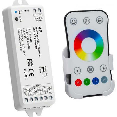 Trade Shop - Centralina Vp Controller Rf 15a 4ch Dimmer 288w Strisce Luci Led Telecomando Rgbw - (1/5)