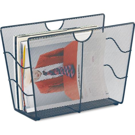 Porte-documents moderne, en métal, non fixe, design maille, H x L x P 27 x 39,5 x 17 cm, anthracite (1/5)