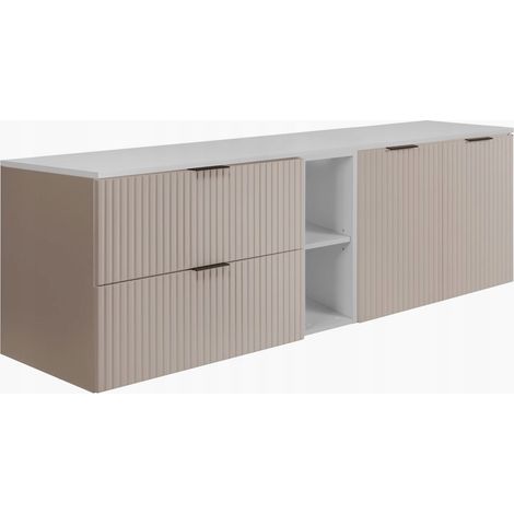 Hängende Waschtischunterschrank - 160 cm - Kashmir - Modernes Design - Riffles Fronts