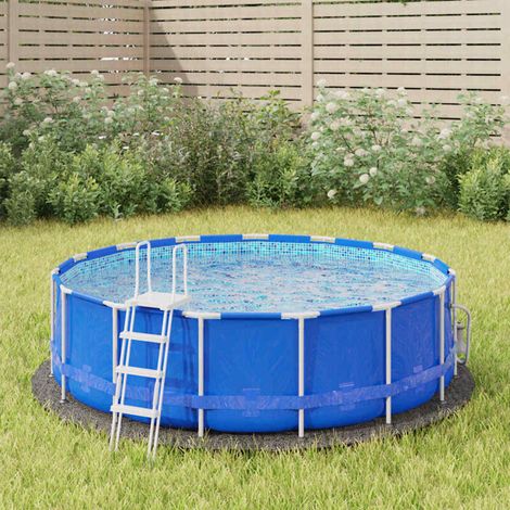 Bâche de piscine, Abri de piscine, Housse Protection gris clair Ø244 cm géotextile polyester DYHB331366 (1/5)