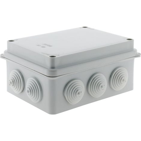 Rechteckige wasserdichte Box 150 x 110 x 70 mm zum Schrauben mit 1/4 Umdrehung IP54, Grau (1/5)