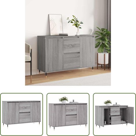 vidaXL Holzbeistelltisch Sonoma - Sideboard Grau Sonoma 101,5x35x70 cm Holzwerkstoff (1/5)