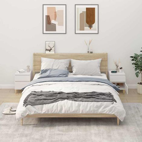 vidaXL Mesitas de noche 2 unidades color blanco 40x35x50 cm (1/5)