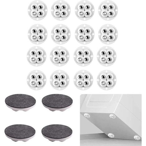 Lot de 20 Roulettes Miniatures Pivotantes Autocollantes, Roulettes à Billes 360° avec 4 Billes en Acier, Roulettes Compacts pour Divers Usages (1/4)