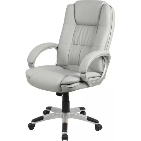 sedia ufficio bellahome "columbia" con braccioli in ecopelle grigio 66,5x70x109-118 cm (1/4)