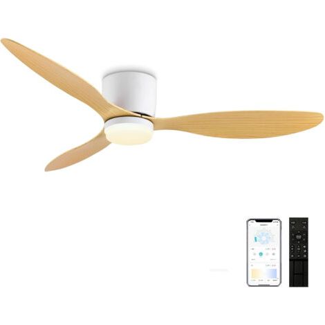 Ventilateur de plafond 42 pouces avec éclairage et télécommande, moteur CC réversible, ventilateur de plafond silencieux et lumineux, 6 vitesses avec minuterie, ventilateur de plafond léger et moderne (1/5)