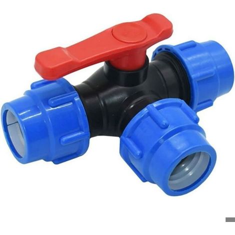 1 Vanne à Bille,3 Voies,PVC,25mm,Installation Facile,Usage Intérieur (1/3)