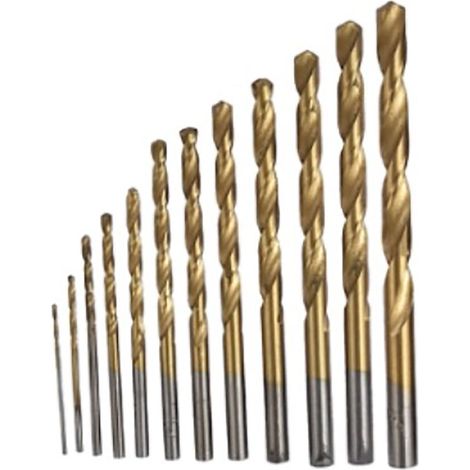 19-teiliges Spiralbohrer-Set (1 bis 10 mm), klare Zähne, titanbeschichtet, für Aluminium, Holz und Kunststoff (1/5)
