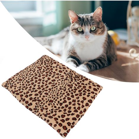 Coussin chauffant/couverture chaude USB, grande taille, lavable et pliable, coussin chauffant à trois niveaux de température réglable, imprimé léopard, 37x47cm. (1/5)