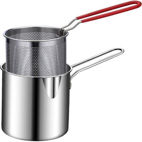 Online Store - Friteuse en acier inoxydable avec passoire pour tempura, frites, poulet, etc. (1/5)