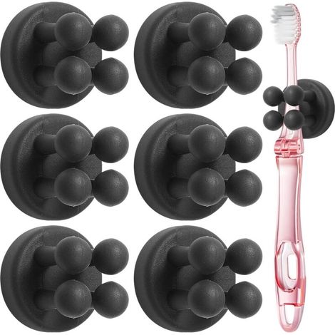 Bardusch-Ensemble de 6 porte-brosses muraux – compatible électriques/rasoirs – organisation complète salle de bain (1/5)