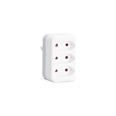 Multiprise pour prise européenne, adaptateur 3 prises, 3 prises européennes, sécurité enfant, 2 300 W, blanc (1/4)