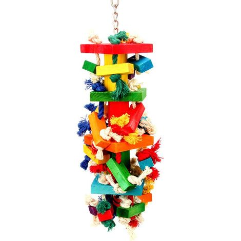 Gros jouets pour perroquets, blocs de bois colorés à déchirer, meilleurs jouets pour perroquets gris d'Afrique, perroquets amazones, cacatoès et aras, grands (1/5)