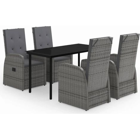 Maison Exclusive - Set da Pranzo da Giardino 5 pz con Cuscini Grigio