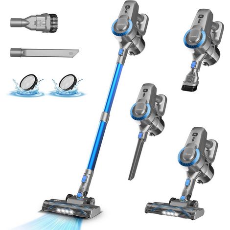 Aspirateur Balai sans Fil N300, 25KPa & 2 Vitesses, Aspirateur sans fil 175W, Aspirateur Léger, 50Min Autonomie, 6 en 1 Aspirateur Balai sans Sac pour Les Poils d'animaux, Tapis, Canapé, Voiture (1/5)