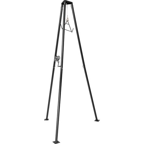 Mophorn Argano per cervi con treppiede, capacità di carico 226,8 kg, dotato di gambrel e argano manuale, ideale per la pulizia, scuoiatura e movimentazione della selvaggina da caccia, colore nero (1/5)