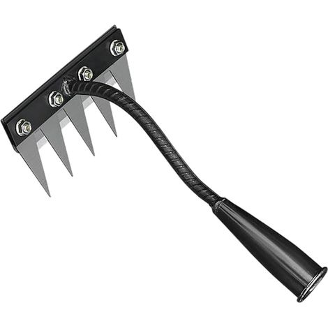 Weeding Rake, Garden Rake, Garden Tools, Carbon Steel Garden Weed Rake, Manual Weed Remover Tool, Garden Claw 5 Teeth (1/5)
