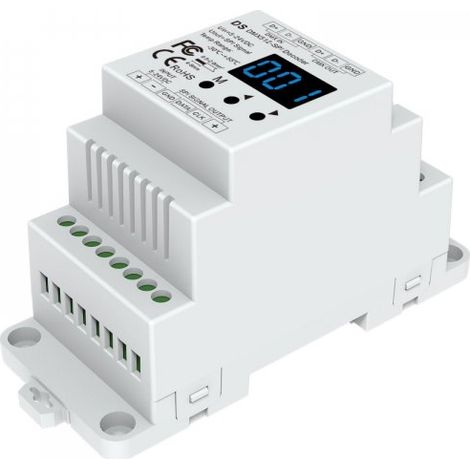 Decoder DMX512-SPI con RF 2.4GHz, 5-24V DC, per Strip LED Digitali RGB/RGBW