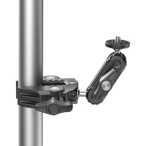 R094 Pince multifonctionnelle à rotule double, rotation à 360°, en alliage d'aluminium, vis 1/4", filetage 3/8", charge maximale 1,5 kg (1/2)