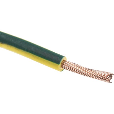 Fil électrique RS PRO, 22 0,75 mm² 18 AWG, 500 V, Polyoléfine réticulée EI5 Vert/Jaune, 100m ( Prix pour Bobine de 100 Mètres )