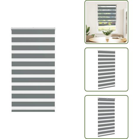 Zebrarollo Dunkelgrau 70x100 cm Stoffbreite 65,9 cm Polyester - Zebra-Jalousie - Zebra-Jalousien - Zebra-Rollo - Doppelrollo (1/5)