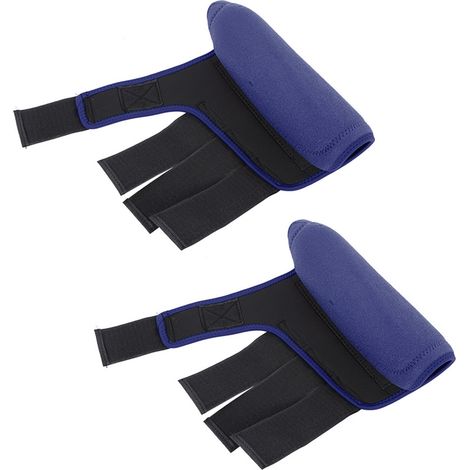1 Paire de Bandages de Jambe pour Cheval, Protections Réglables de Soutien, Équipement Équestre en Bleu Foncé (1/5)