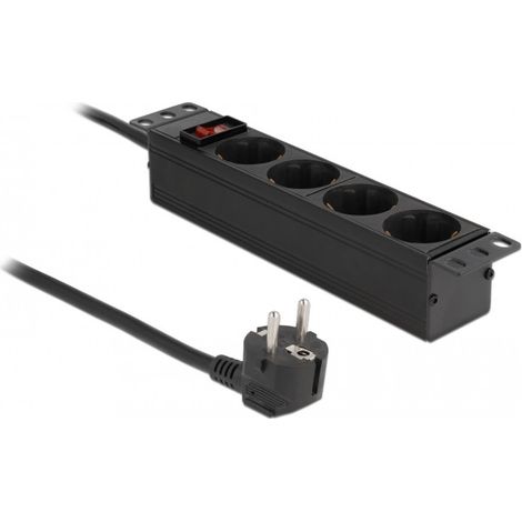 DELOCK MULTIPRISE 4 PRISES AVEC INTERRUPTEUR DE SÉCURITÉ 1 HE - NOIR 66817